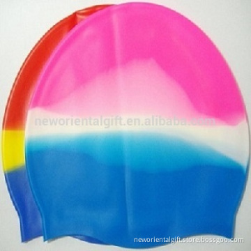 Multi-color Adult / Kid sizes customized logo printed waterproof silicone swimming cap